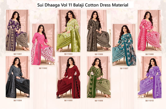 Sui Dhaaga Vol 11 Balaji Mix Cotton Cotton Dress Material Supplier India