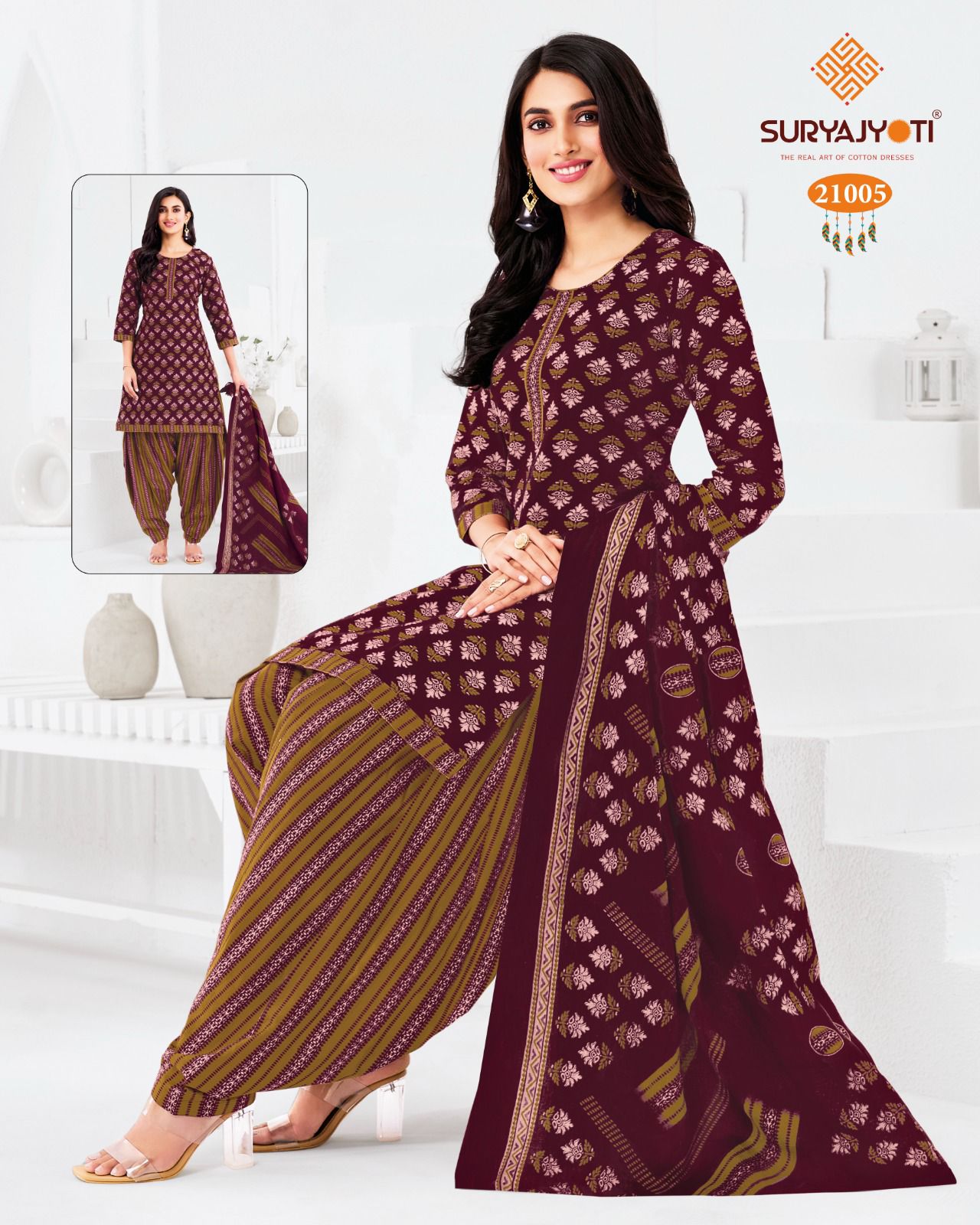 Sui Dhaga Vol 21 Suryajyoti Readymade Cotton Patiyala Suits Manufacturer