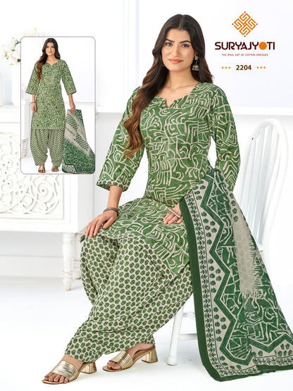 Sui Dhaga Vol 22 Suryajyoti Readymade Cotton Patiyala Suits Manufacturer Gujarat