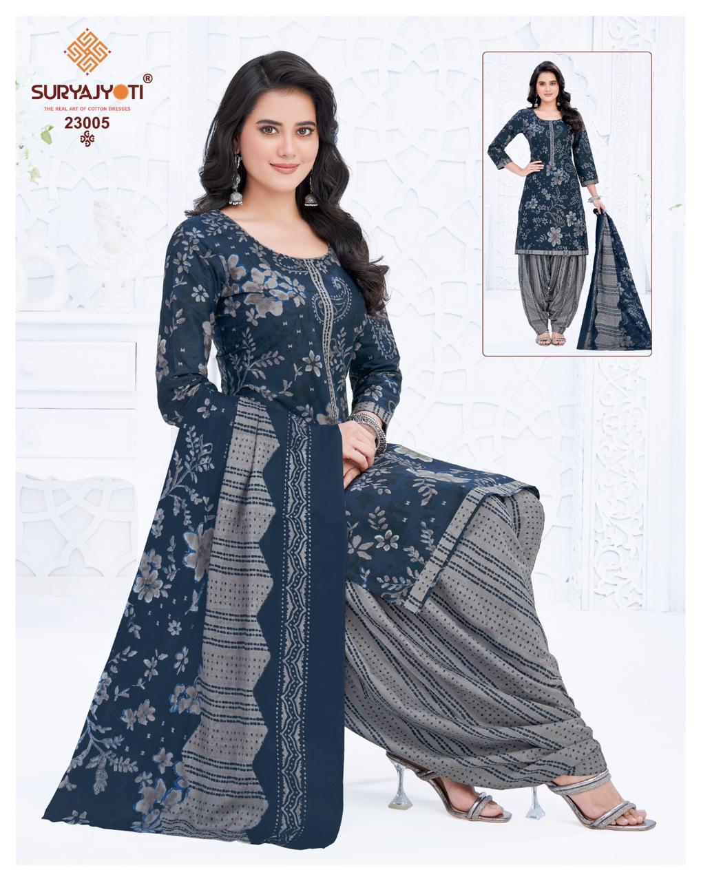 Sui Dhaga Vol 23 Suryajyoti Readymade Cotton Patiyala Suits Manufacturer India