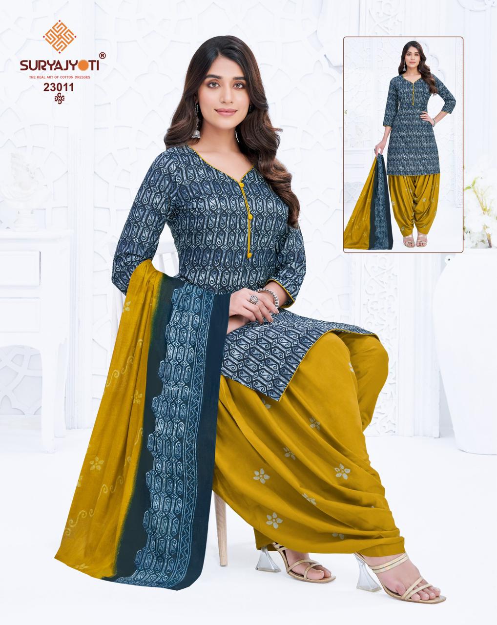 Sui Dhaga Vol 23 Suryajyoti Readymade Cotton Patiyala Suits Manufacturer India