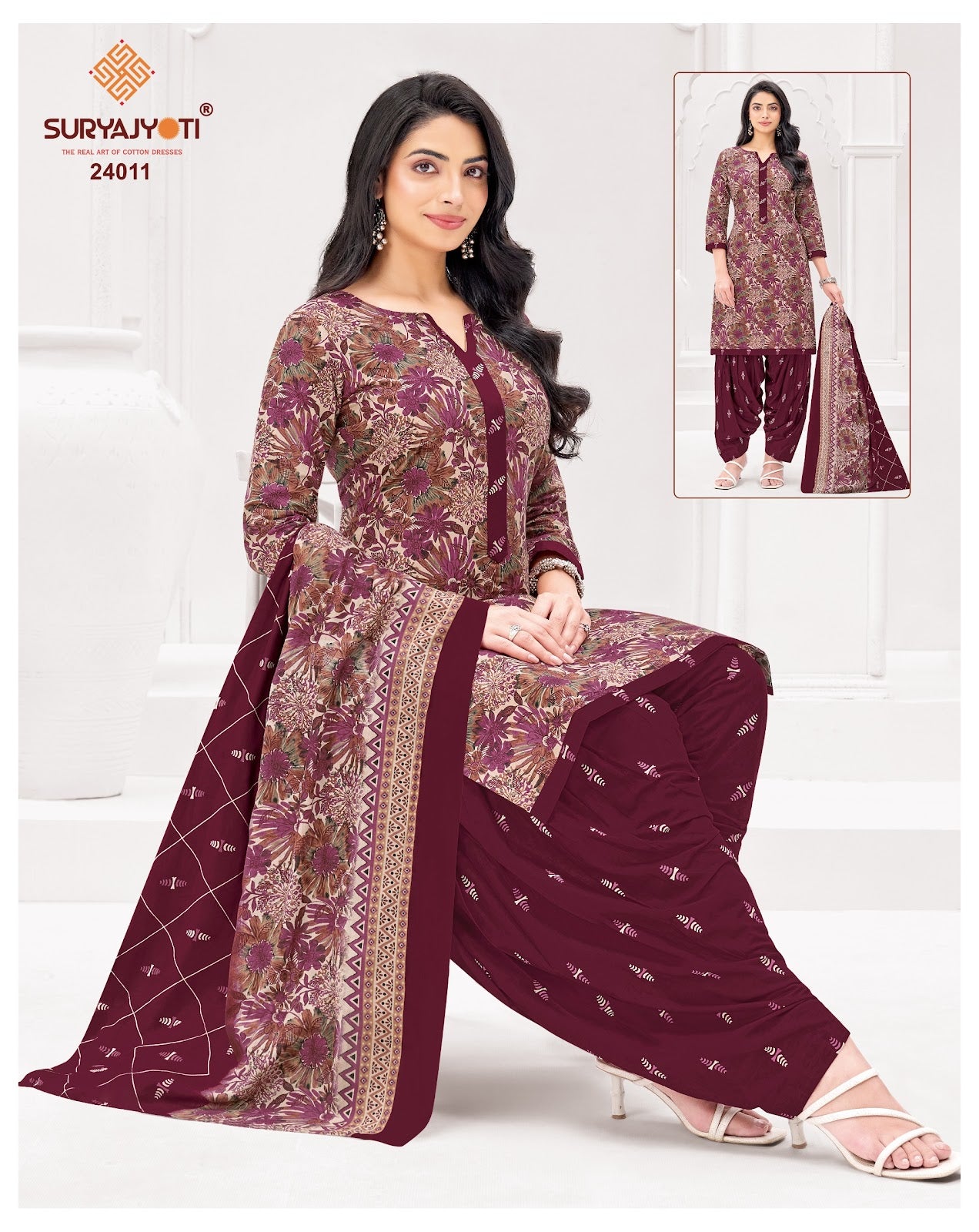 Sui Dhaga Vol 24 Suryajyoti Readymade Cotton Patiyala Suits Wholesale