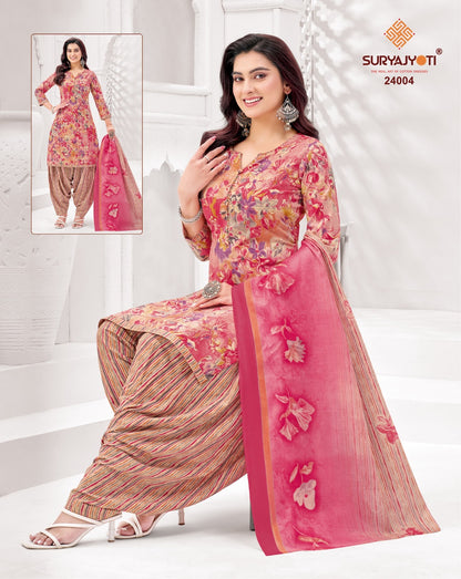 Sui Dhaga Vol 24 Suryajyoti Readymade Cotton Patiyala Suits Wholesale