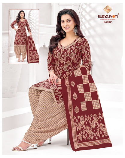 Sui Dhaga Vol 24 Suryajyoti Readymade Cotton Patiyala Suits Wholesale