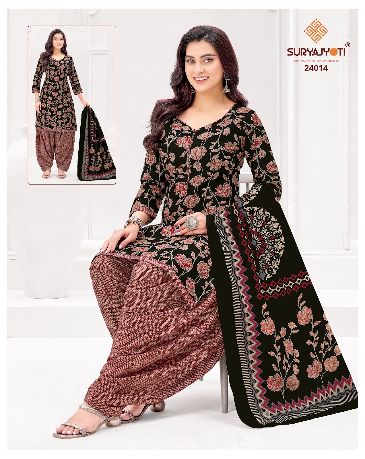 Sui Dhaga Vol 24 Suryajyoti Readymade Cotton Patiyala Suits Wholesale