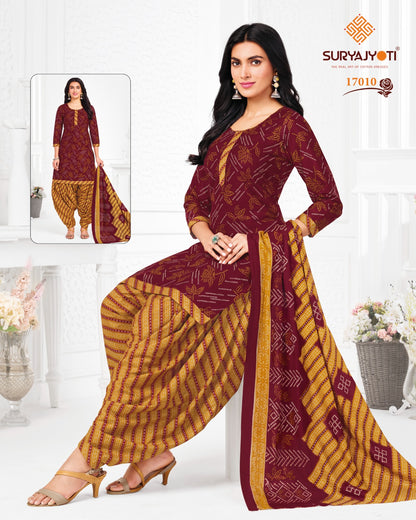 Sui Dhaga Vol 25 Suryajyoti Readymade Cotton Patiyala Suits Wholesale Price
