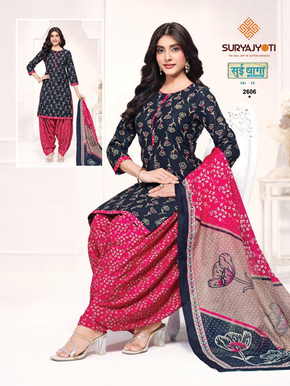 Sui Dhaga Vol 26 Suryajyoti Readymade Cotton Patiyala Suits Wholesale Price