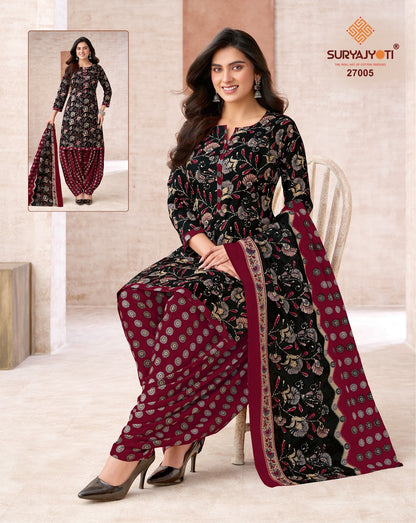 Sui Dhaga Vol 27 Suryajyoti Readymade Cotton Patiyala Suits Wholesale