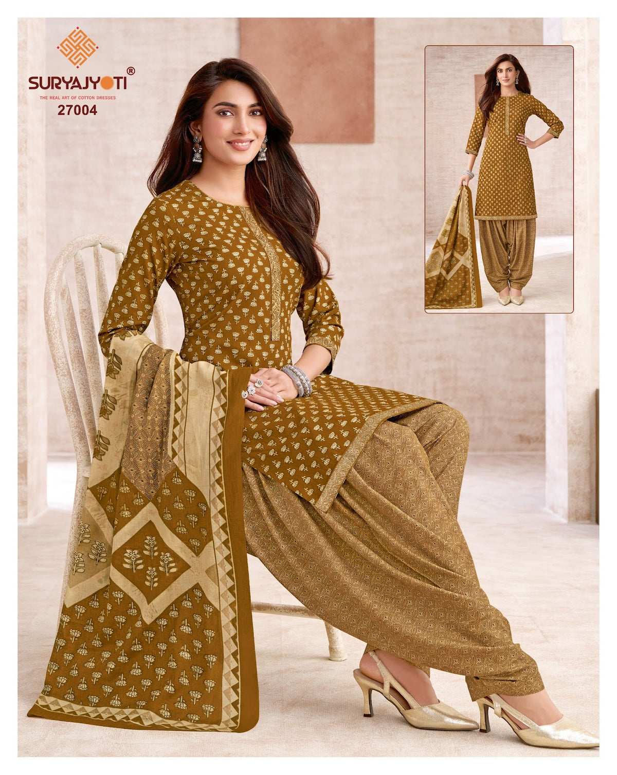 Sui Dhaga Vol 27 Suryajyoti Readymade Cotton Patiyala Suits Wholesale