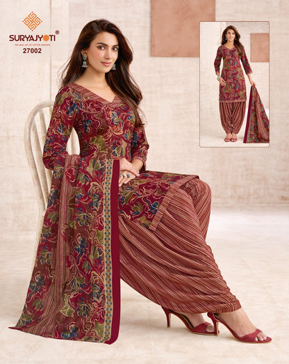 Sui Dhaga Vol 27 Suryajyoti Readymade Cotton Patiyala Suits Wholesale