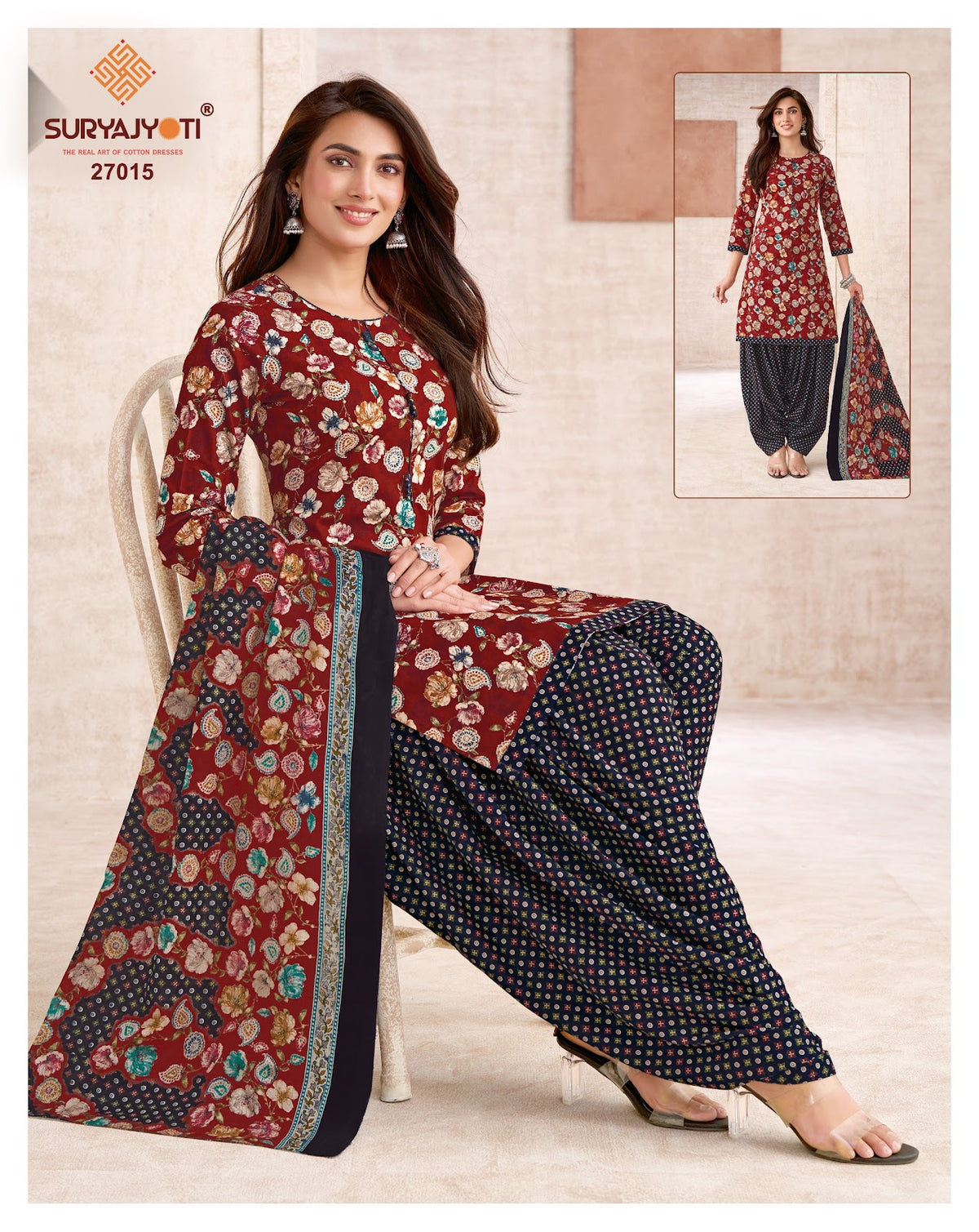 Sui Dhaga Vol 27 Suryajyoti Readymade Cotton Patiyala Suits Wholesale