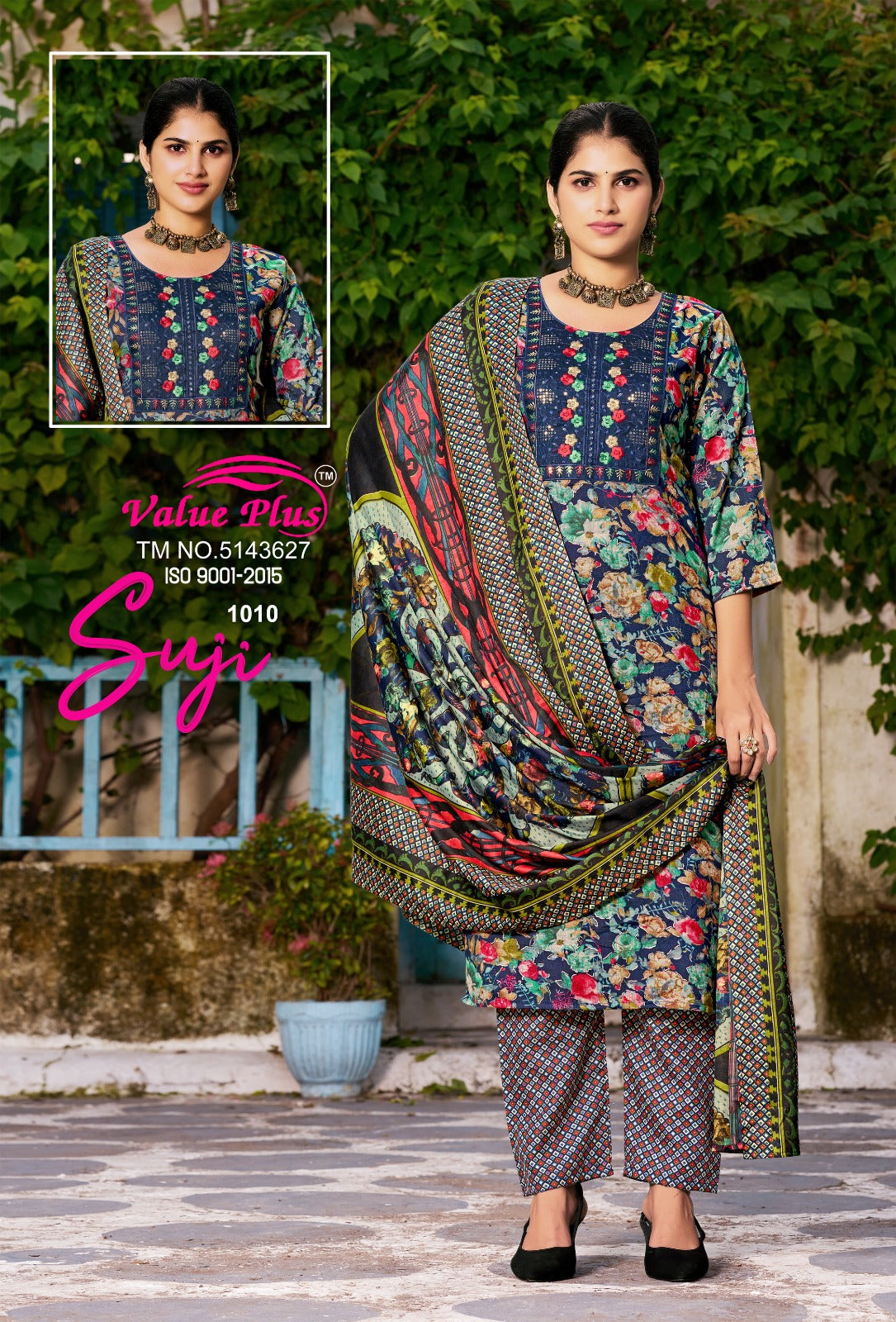 Suji Value Plus Two Tone Rayon Readymade Pant Style Suits Wholesale