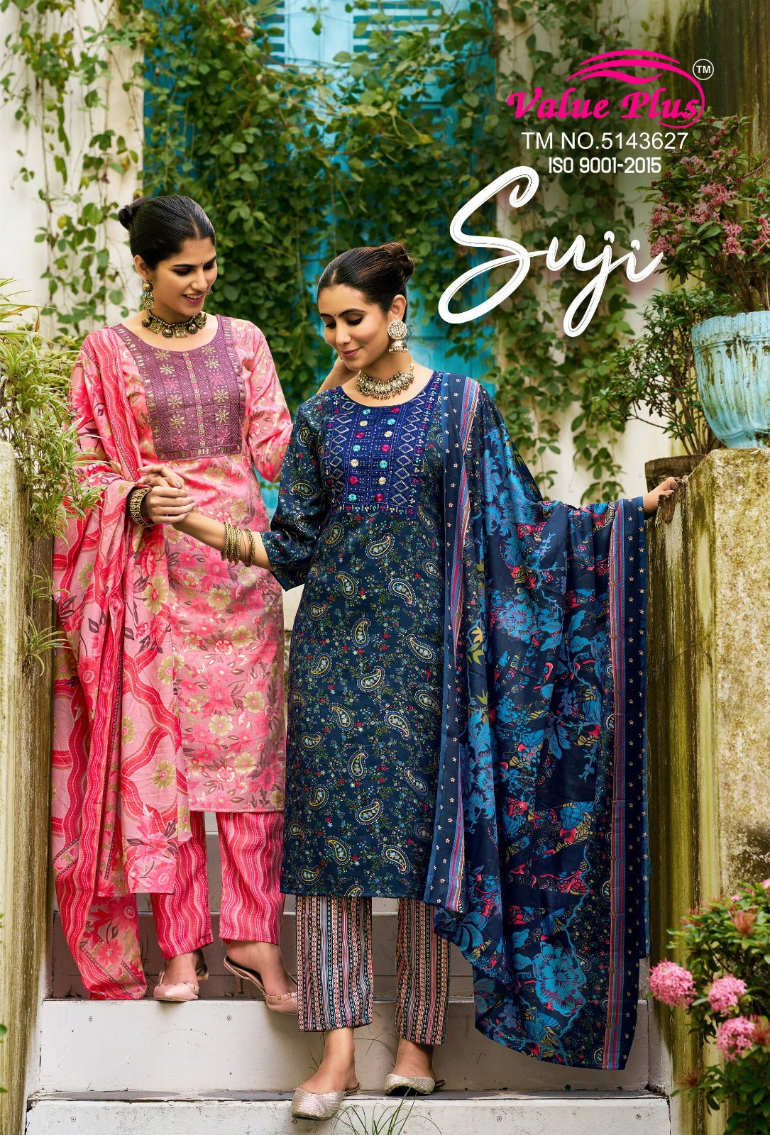 Suji Value Plus Two Tone Rayon Readymade Pant Style Suits Wholesale