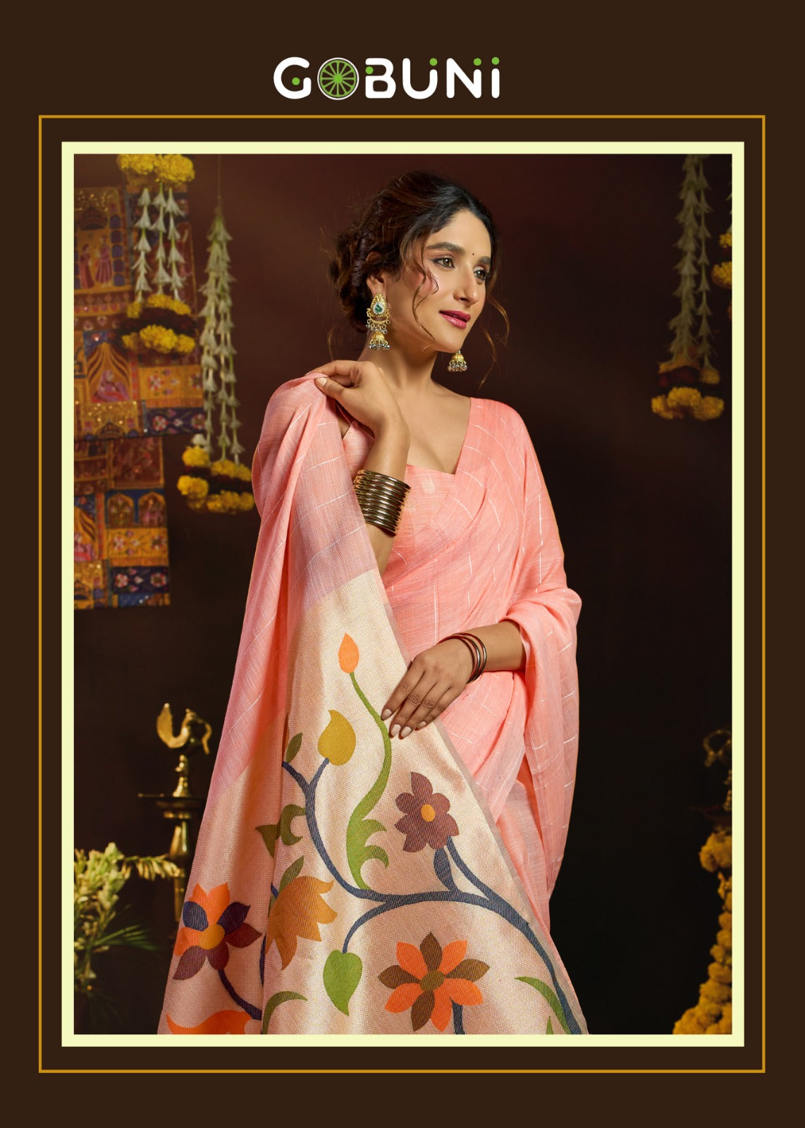 Sukanya Gobuni Linen Sarees Exporter Gujarat