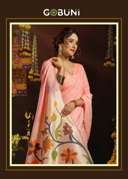 Sukanya Gobuni Linen Sarees Exporter Gujarat