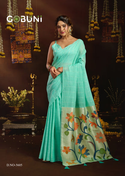 Sukanya Gobuni Linen Sarees Exporter Gujarat