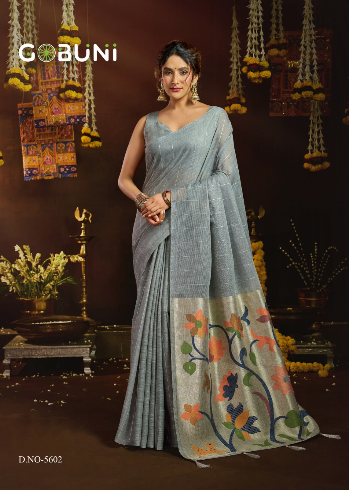 Sukanya Gobuni Linen Sarees Exporter Gujarat