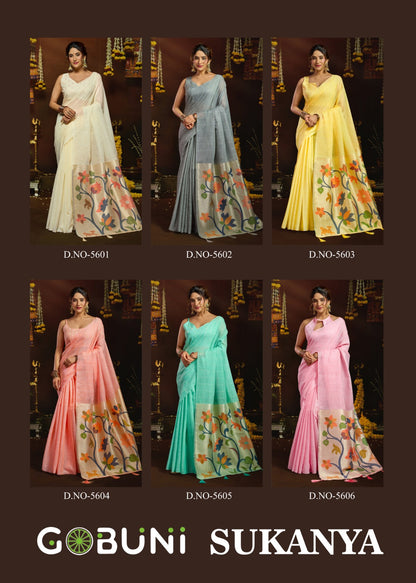 Sukanya Gobuni Linen Sarees Exporter Gujarat