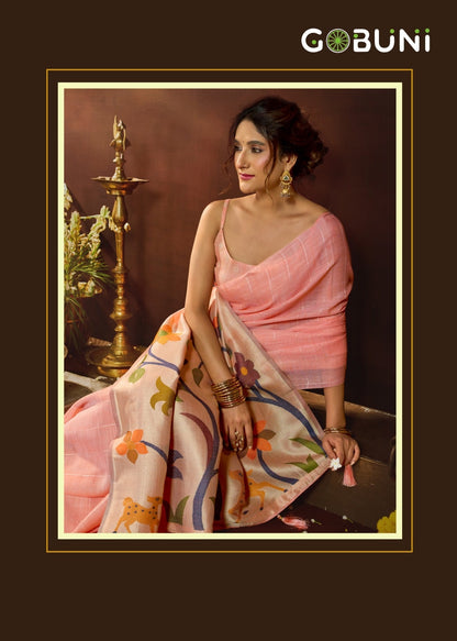 Sukanya Gobuni Linen Sarees Exporter Gujarat