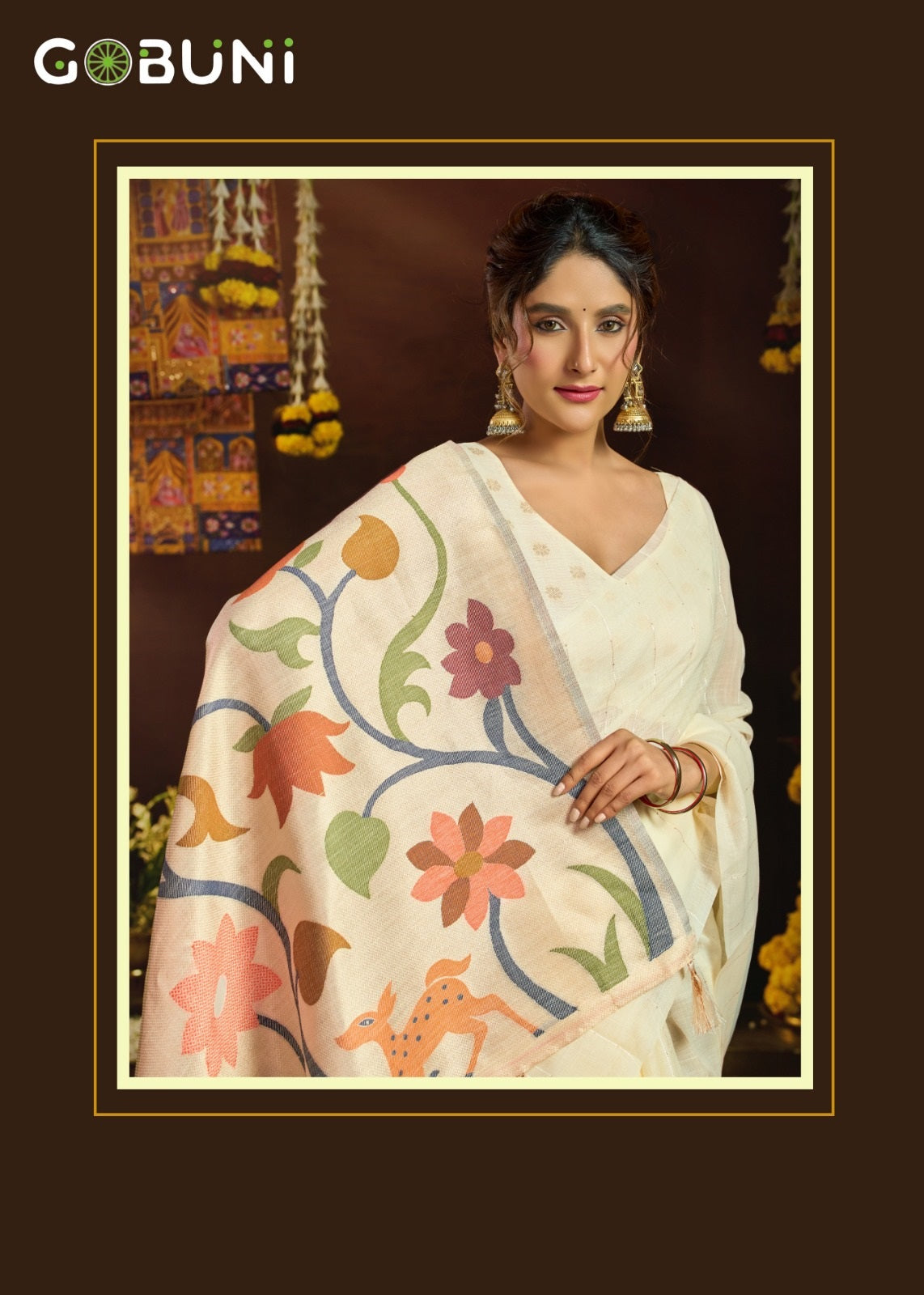 Sukanya Gobuni Linen Sarees Exporter Gujarat