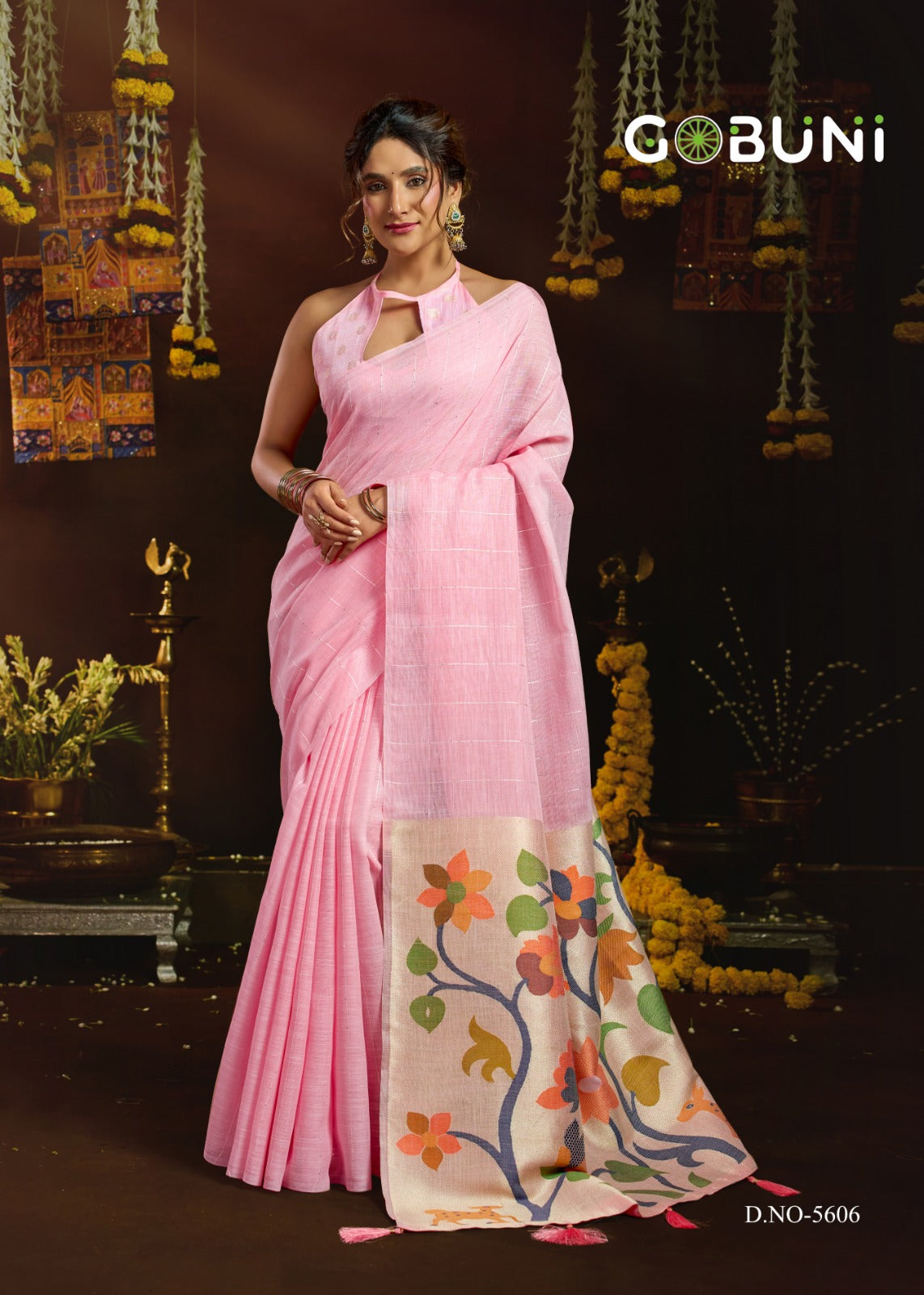 Sukanya Gobuni Linen Sarees Exporter Gujarat