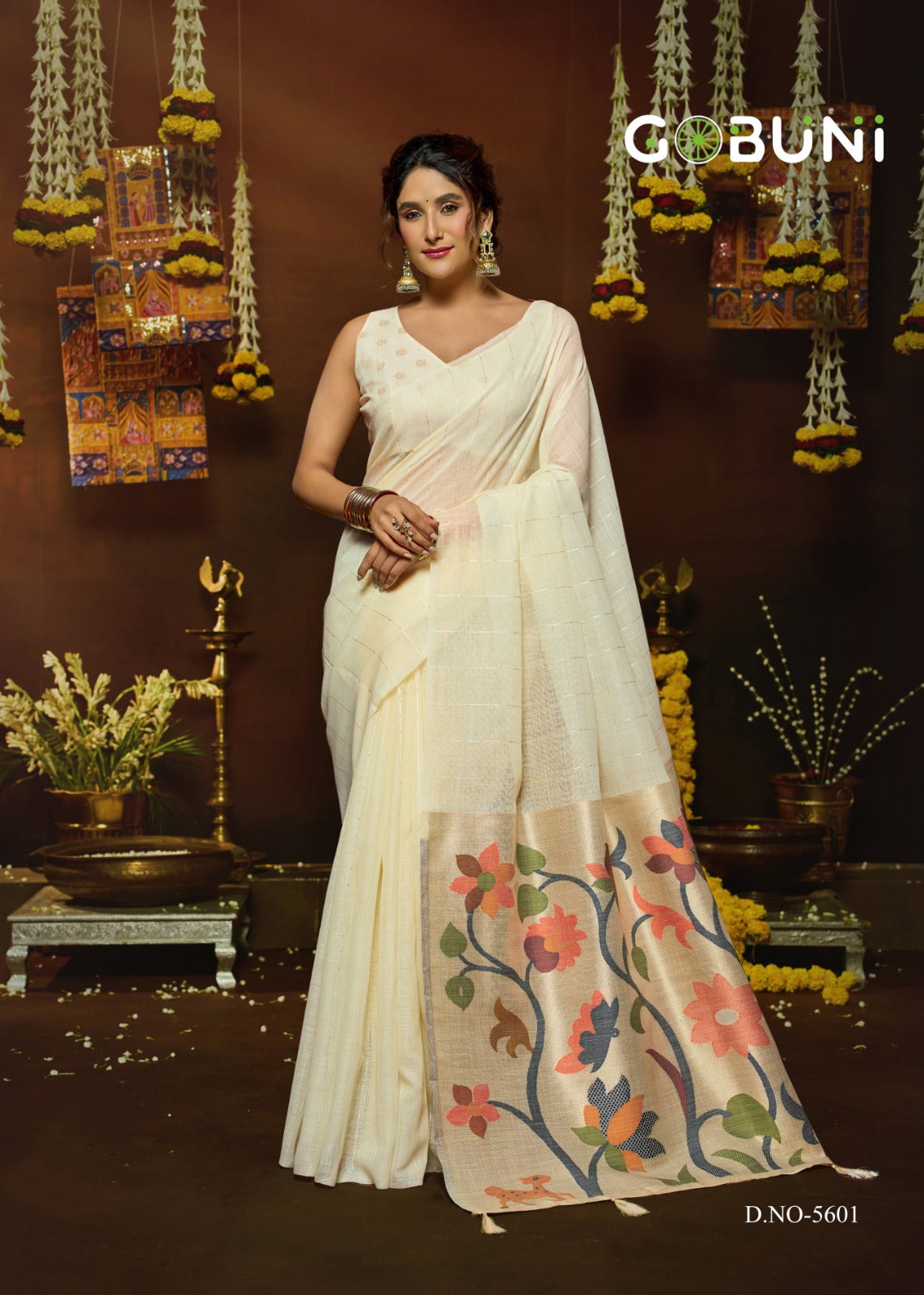 Sukanya Gobuni Linen Sarees Exporter Gujarat