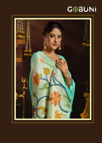Sukanya Gobuni Linen Sarees Exporter Gujarat