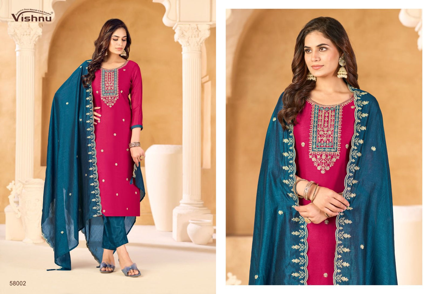 Sukanya Vishnu Impex Vichitra Silk Pant Style Suits Manufacturer Ahmedabad