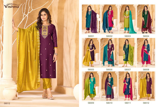 Sukanya Vishnu Impex Vichitra Silk Pant Style Suits Manufacturer Ahmedabad