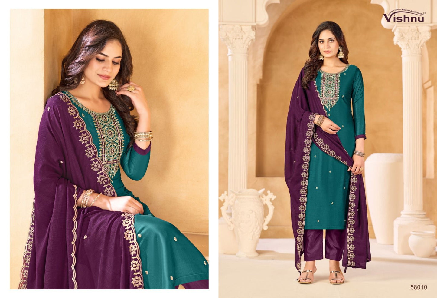 Sukanya Vishnu Impex Vichitra Silk Pant Style Suits Manufacturer Ahmedabad