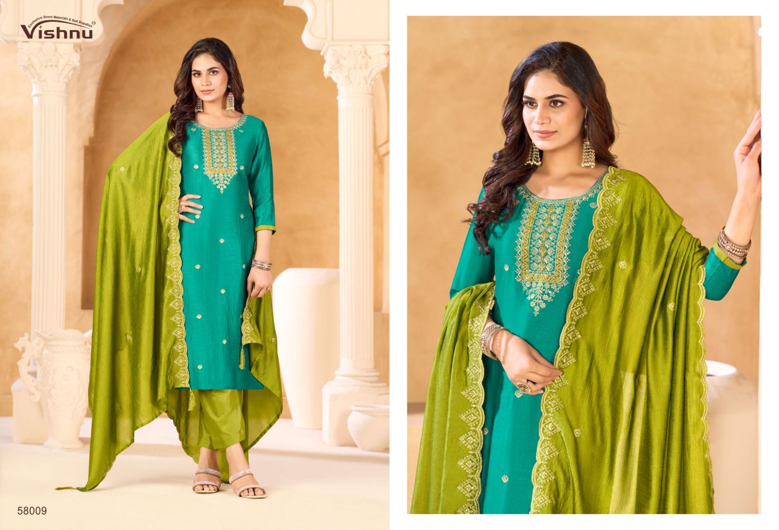 Sukanya Vishnu Impex Vichitra Silk Pant Style Suits Manufacturer Ahmedabad