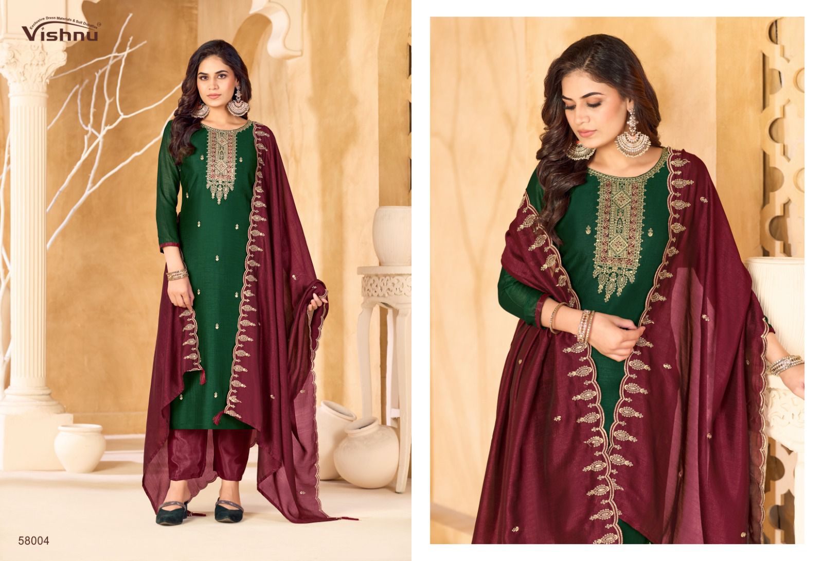 Sukanya Vishnu Impex Vichitra Silk Pant Style Suits Manufacturer Ahmedabad