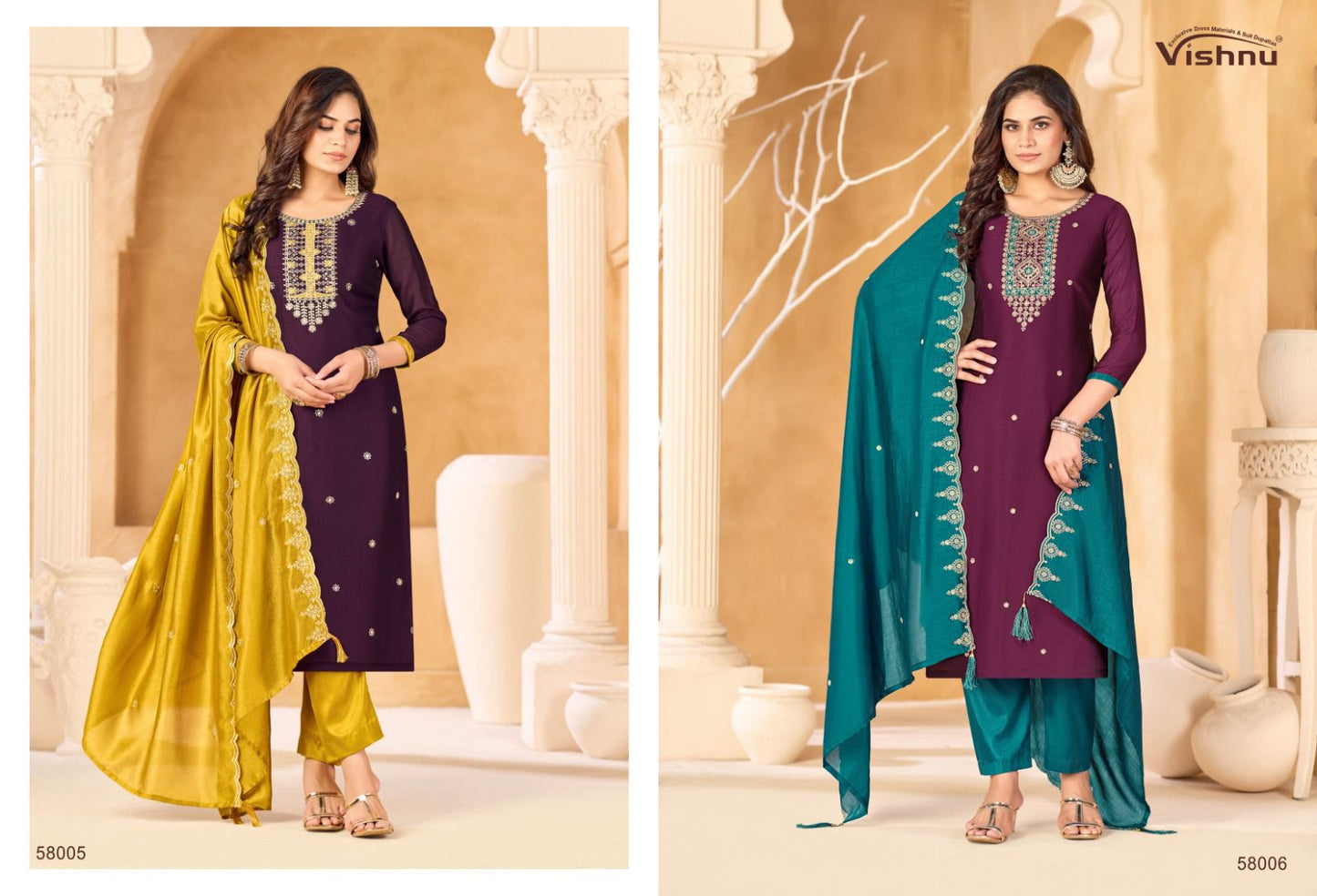 Sukanya Vishnu Impex Vichitra Silk Pant Style Suits Manufacturer Ahmedabad