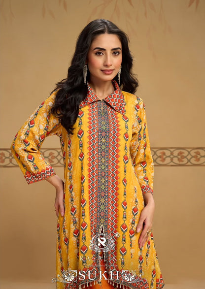 Sukh Rasalika Crape Silk Co Ord Set Supplier Gujarat