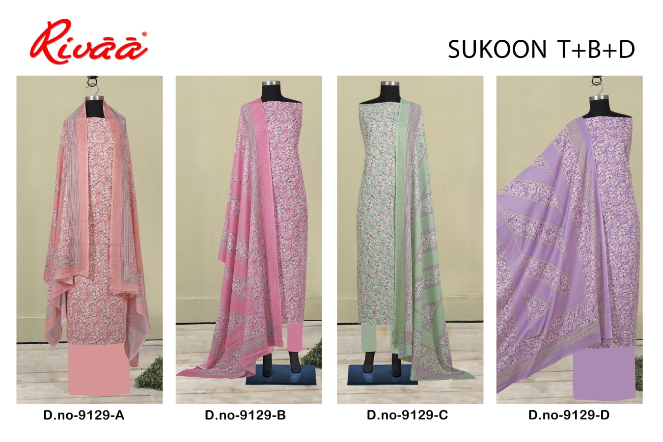 Sukoon 9129 Rivaa Cotton Salwar Suits Wholesale