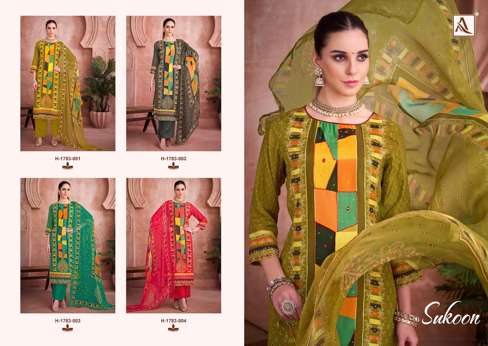 Sukoon Alok Viscose Muslin Karachi Salwar Suits Wholesaler India