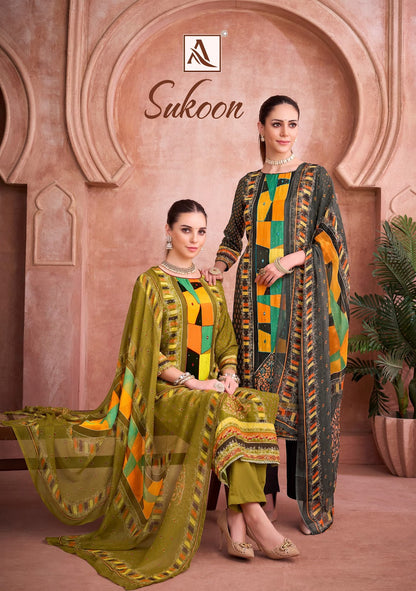 Sukoon Alok Viscose Muslin Karachi Salwar Suits Wholesaler India