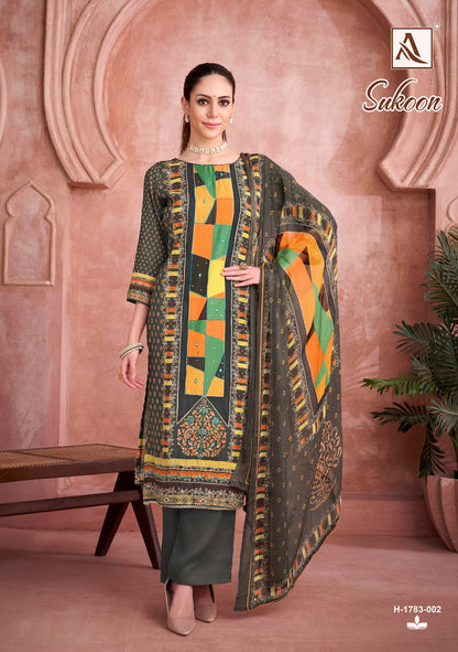 Sukoon Alok Viscose Muslin Karachi Salwar Suits Wholesaler India