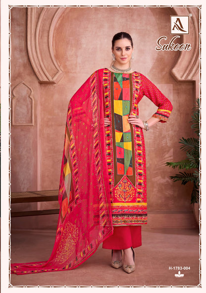 Sukoon Alok Viscose Muslin Karachi Salwar Suits Wholesaler India