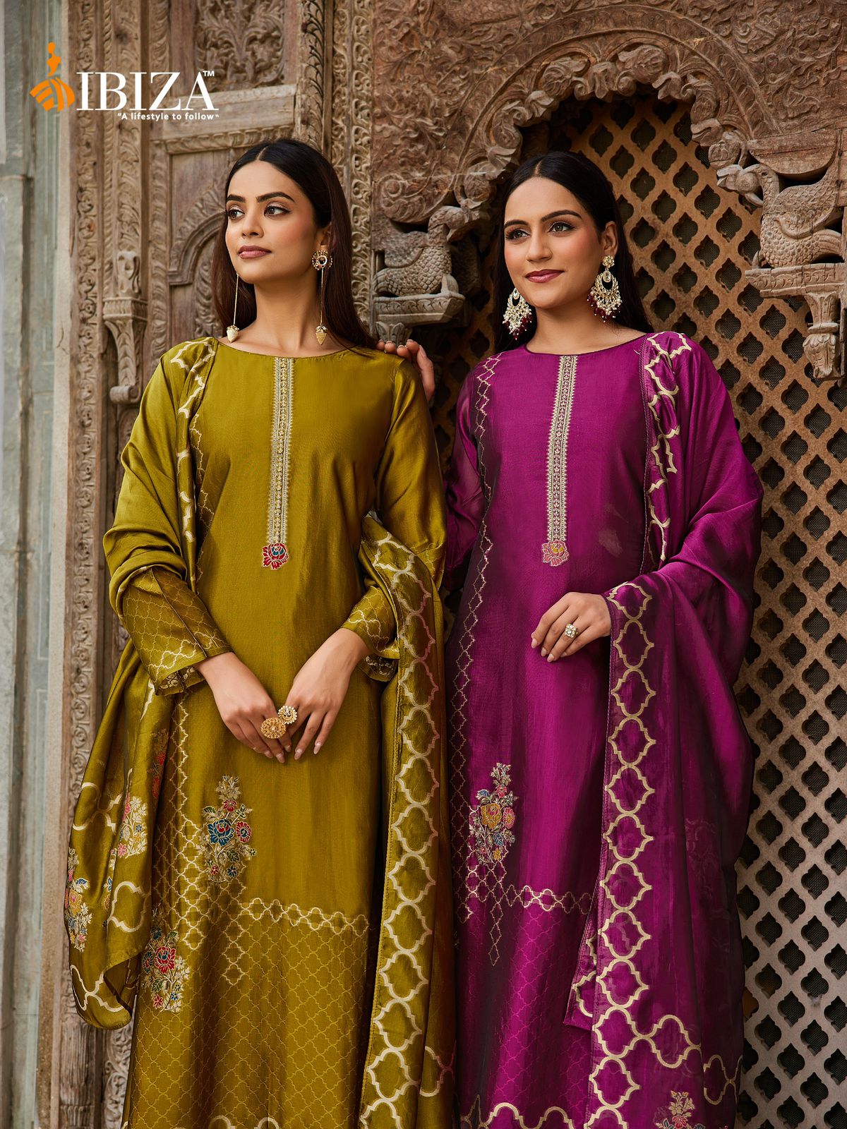 Sukoon Ibiza Banglori Silk Pant Style Suits Supplier India