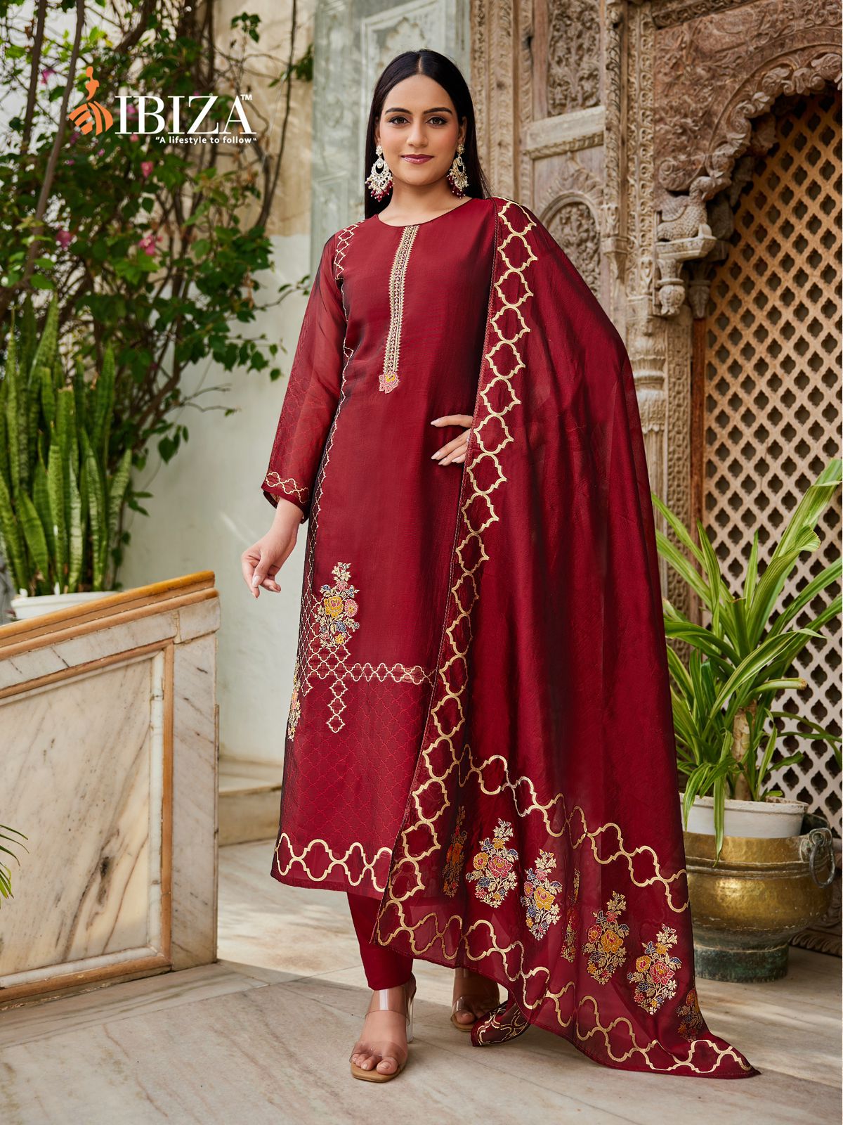 Sukoon Ibiza Banglori Silk Pant Style Suits Supplier India