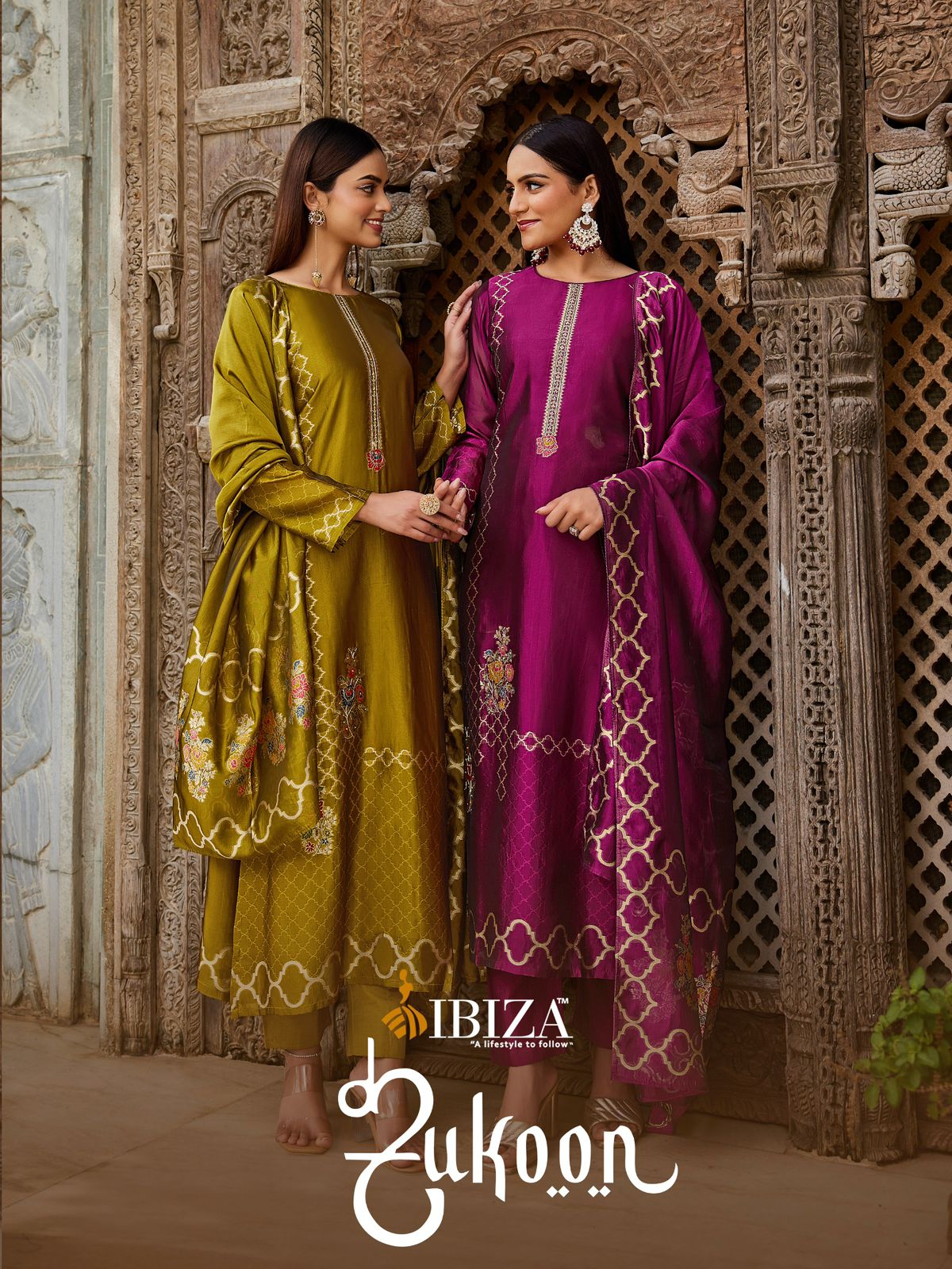 Sukoon Ibiza Banglori Silk Pant Style Suits Supplier India