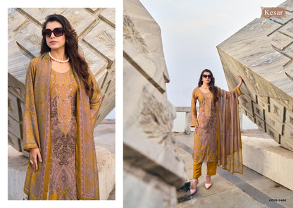 Sukoon Kesar Viscose Muslin Pant Style Suits Wholesaler