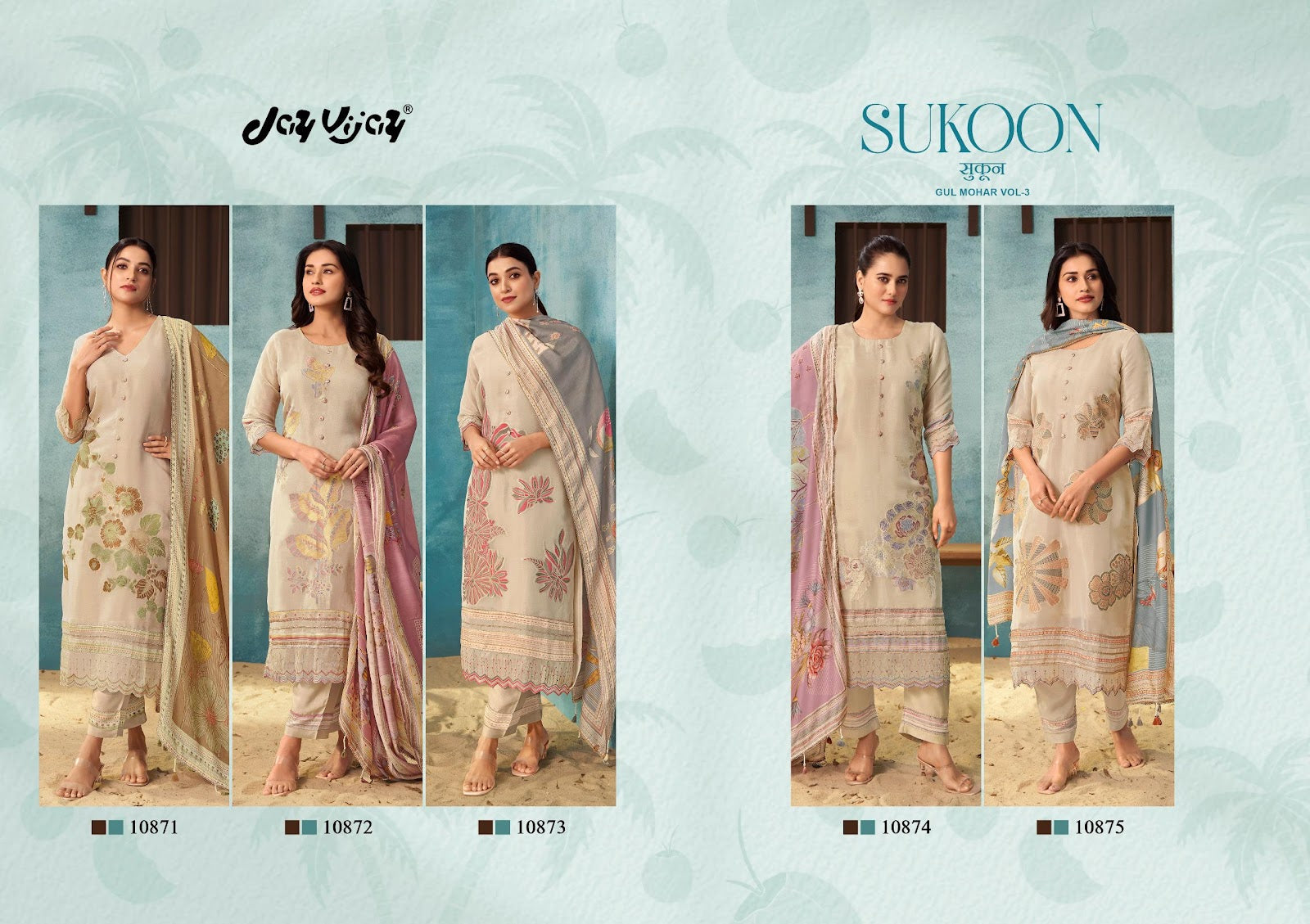 Sukoon Vol 3 Jay Vijay Tissue Pant Style Suits Manufacturer India