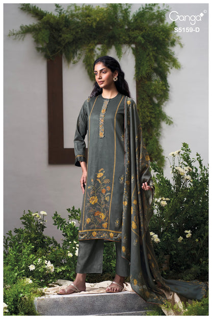 Sukriti S5159 Ganga Cotton Satin Pant Style Suits Supplier