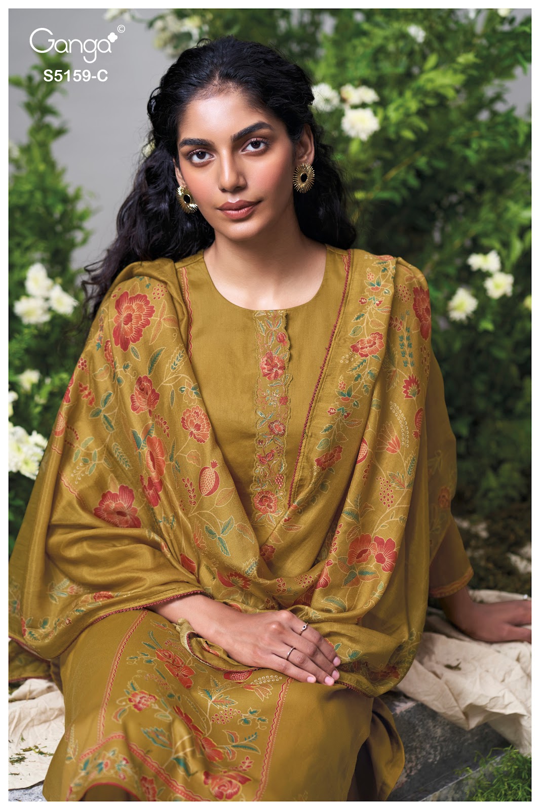 Sukriti S5159 Ganga Cotton Satin Pant Style Suits Supplier
