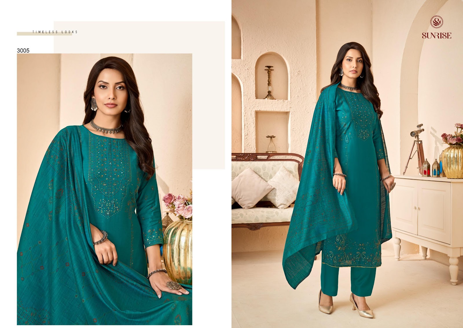 Sukun Vol 3 Sunrise Vintage Silk Pant Style Suits Wholesaler