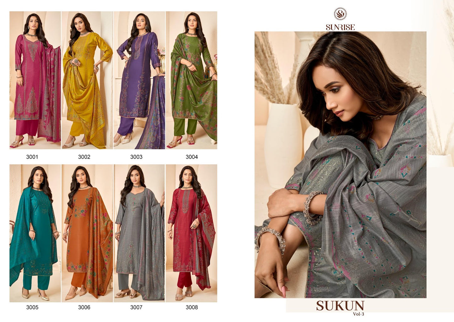 Sukun Vol 3 Sunrise Vintage Silk Pant Style Suits Wholesaler