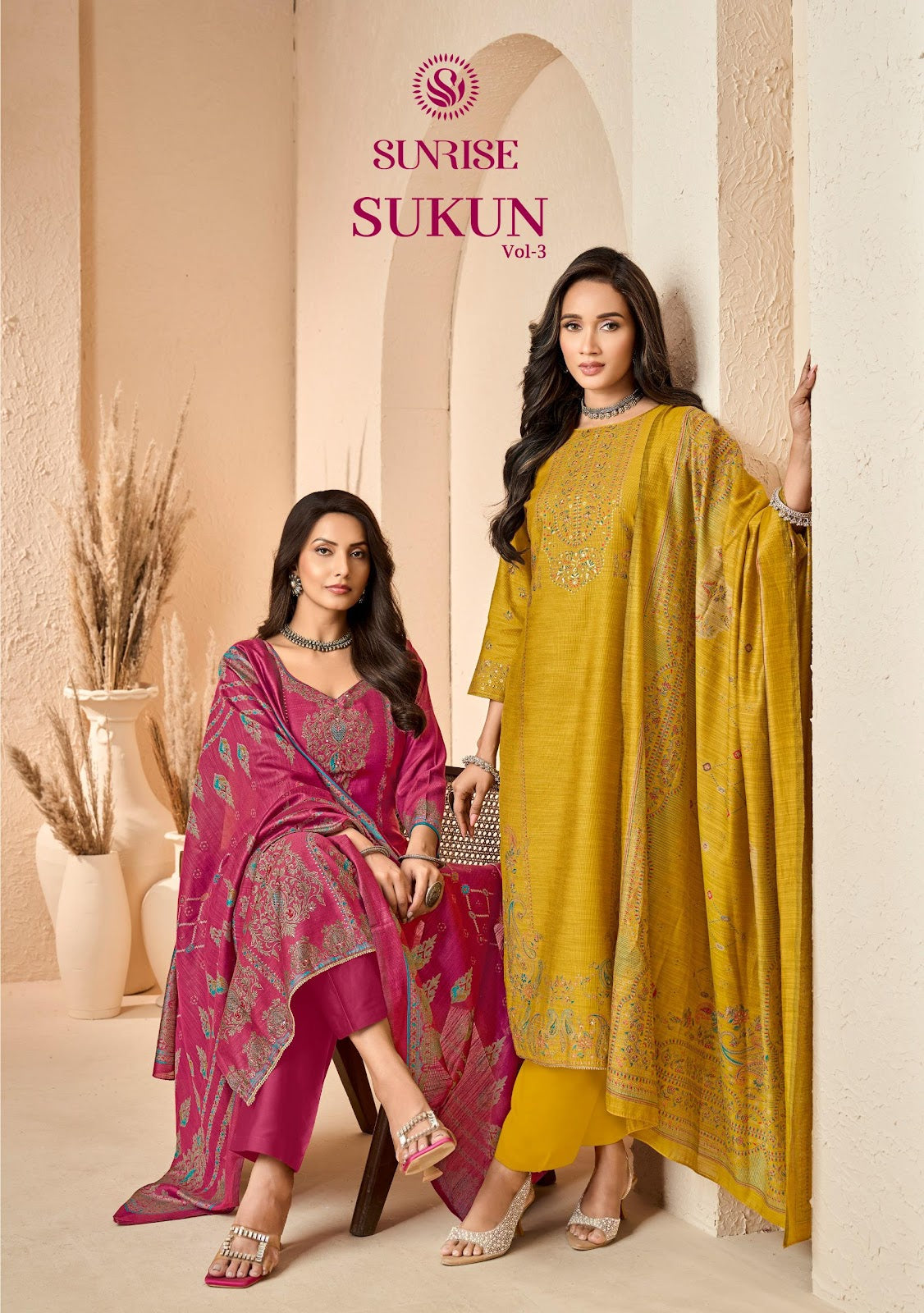 Sukun Vol 3 Sunrise Vintage Silk Pant Style Suits Wholesaler
