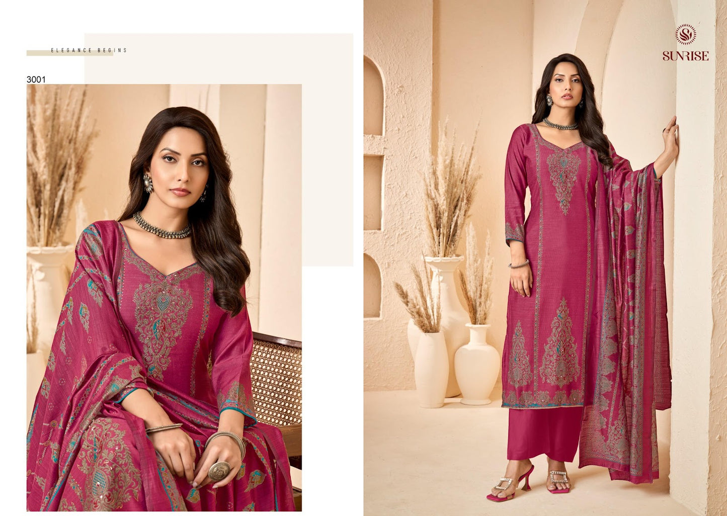 Sukun Vol 3 Sunrise Vintage Silk Pant Style Suits Wholesaler